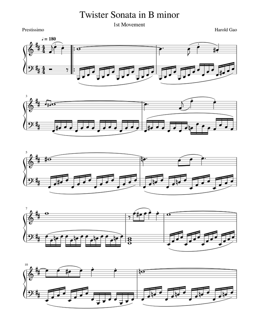 Twister Sonata 1st Movement Sheet music for Piano (Solo)