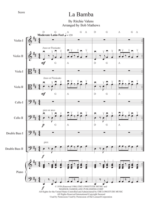 La Bamba (Arr. Bob Mathews) - Los Lobos (Small Ensemble)