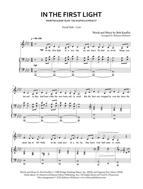 In The First Light (Arr. Rebecca Belliston) - Bob Kauflin (Vocal Solo)