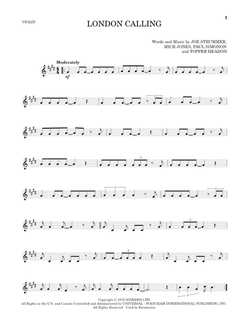 London Calling - The Clash (Violin Solo)