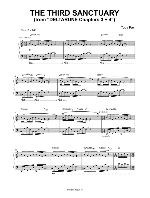 The Third Sanctuary (from DELTARUNE Chapters 3 + 4) - Toby Fox (Piano)