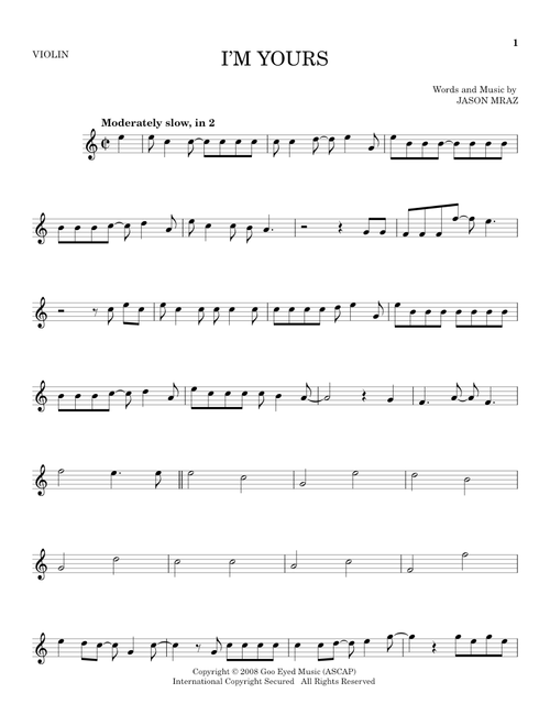 I'm Yours - Jason Mraz (Violin Solo)