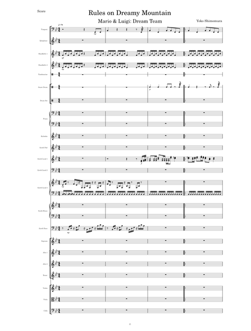 Rules on Dreamy Mountain (Mario & Luigi: Dream Team) - Transcribed Score