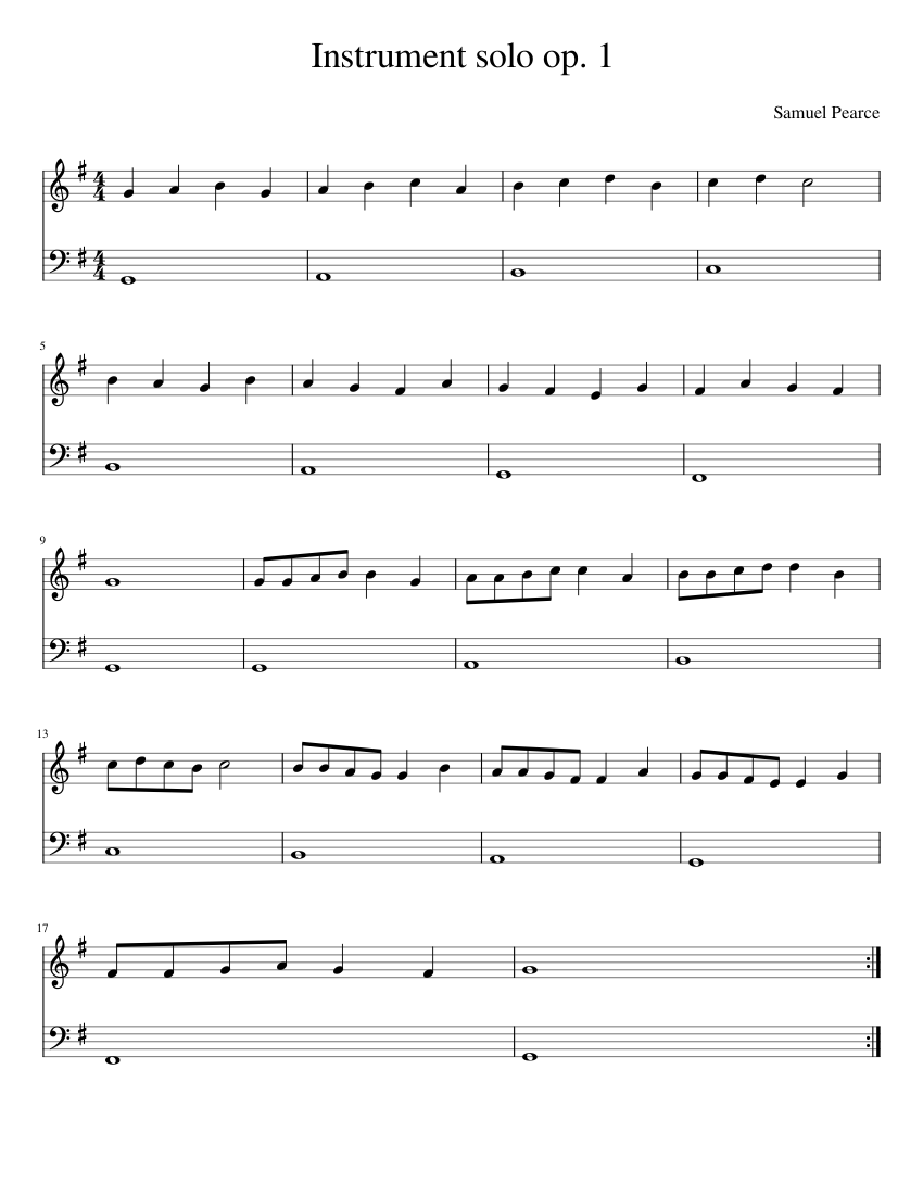 Instrument solo op 1 Sheet Music for Piano (Solo) Easy | MuseScore.com