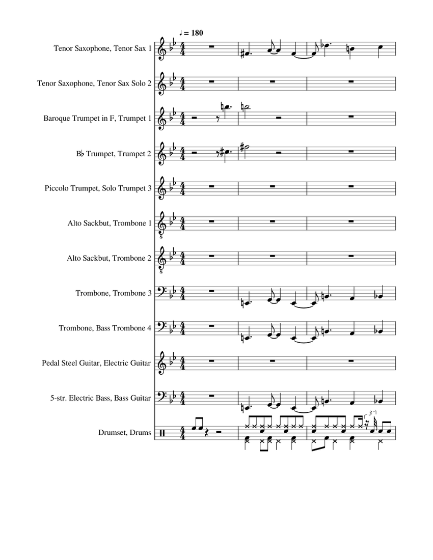 Intruder Alert TF2 Sheet music for Trombone, Trumpet piccolo, Saxophone