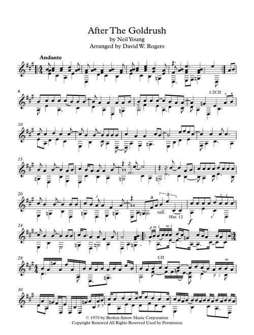 After The Gold Rush (Arr. David W. Rogers) - Neil Young (Solo Guitar)