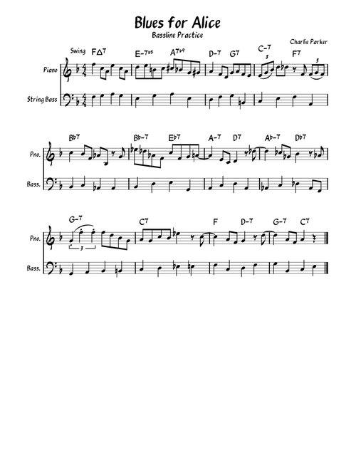 Blues for Alice Bass line