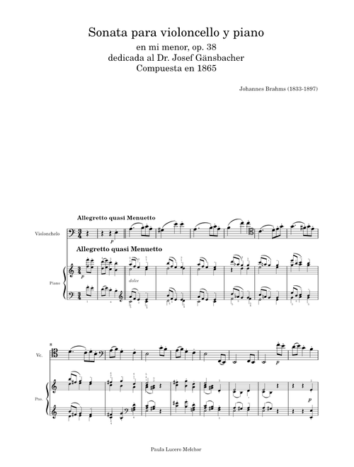 Cello Sonata No.1, Op.38 – Johannes Brahms