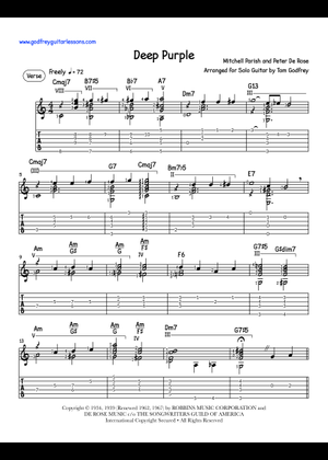Deep Purple [lead sheet] Sheet Music with Chords for Piano (Solo