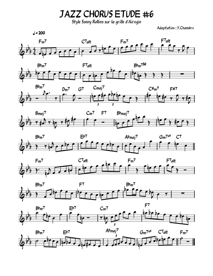 JAZZ CHORUS ETUDE 6 piano tutorial