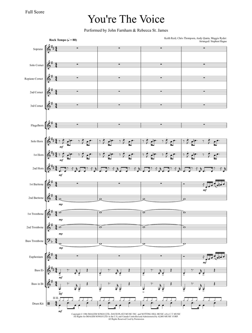 You're The Voice (Arr. Stephen Hague) - John Farnham (Brass Band)