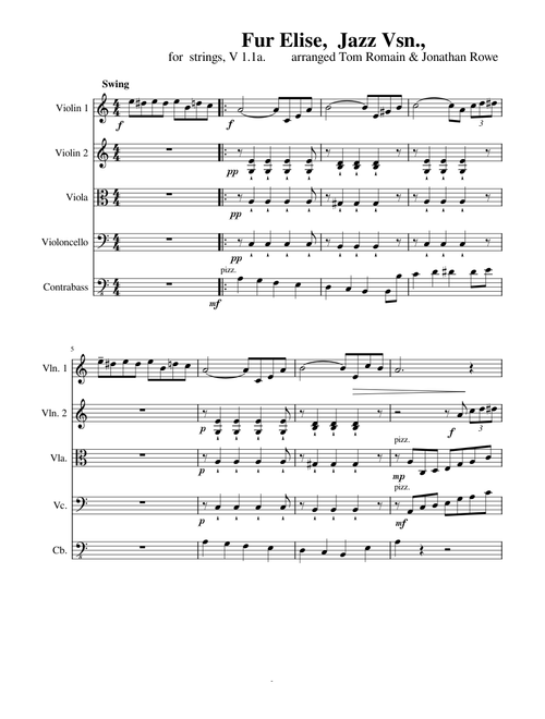 Für Elise, Jazz Vsn., for Strings (Beethoven)