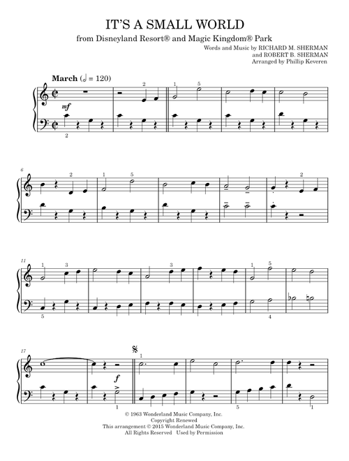 It's A Small World - Julie Andrews, Sherman Brothers (Easy Piano)