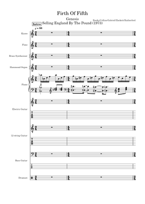 Firth of fifth – Genesis Sheet Music and Tab with Chords for Piano