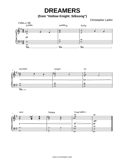 Dreamers - Christopher Larkin (Piano)