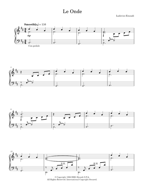 Le onde - Ludovico Einaudi (Easy Piano)