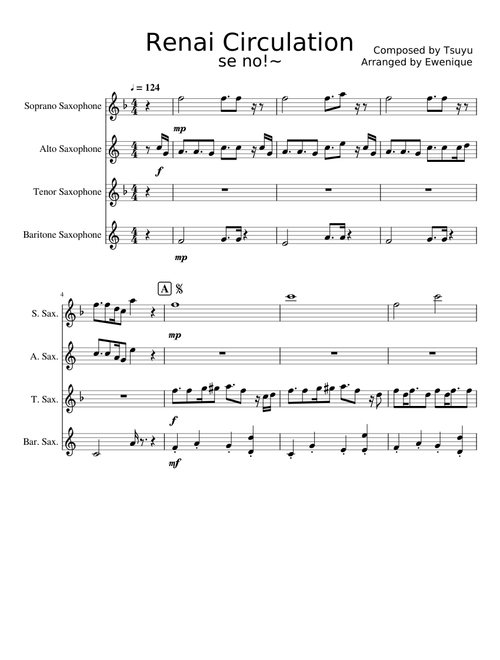 Renai Circulation - for Sax Quartet