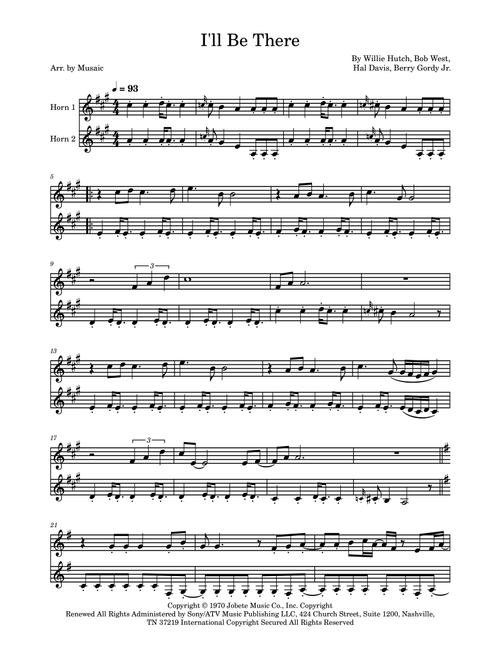 I'll Be There (Arr. Musaic) - The Jackson 5 (French Horn Duet)