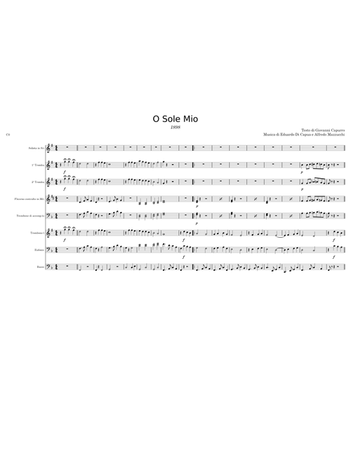 O Sole Mio sheet music arranged by dandoepi