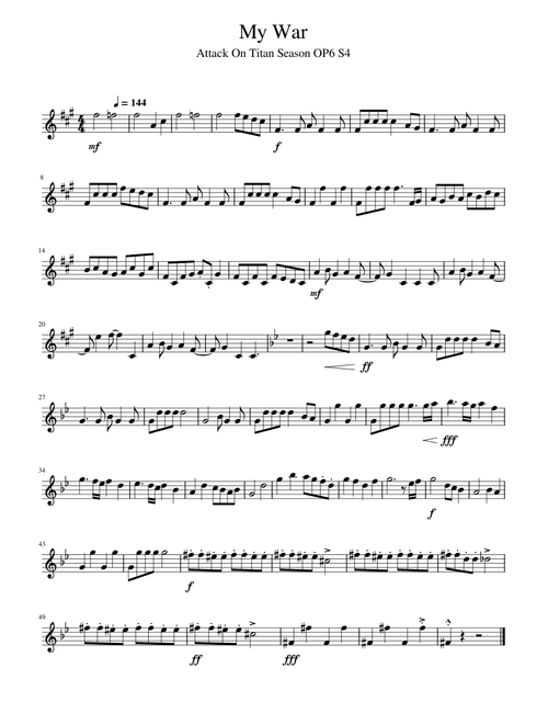 Attack on Titan Season 4 OP6 - My War (Tenor Sax)