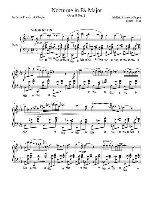 Nocturne Opus 9 No. 2 in E♭ Major