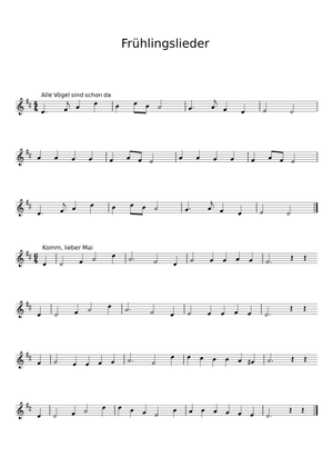 Frühlingslied Sheet Music for Bass guitar, Synthesizer (Mixed Quartet ...