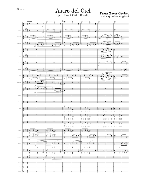 Astro del Ciel (Stille Nacht) – Franz Xaver Gruber (Coro SSA e Banda)