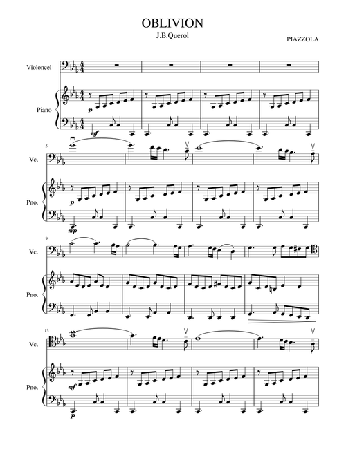 OBLIVION CELLO PIANO
