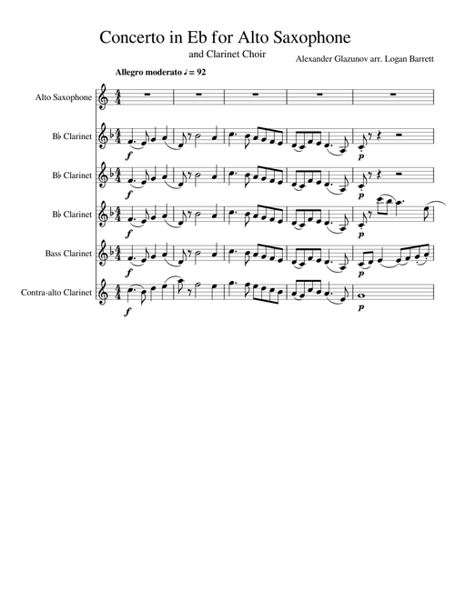Concerto in Eb for Alto Saxophone and Clarinet Choir