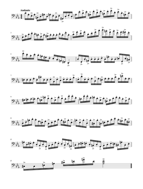 Allegro in C Minor for Solo Violincello