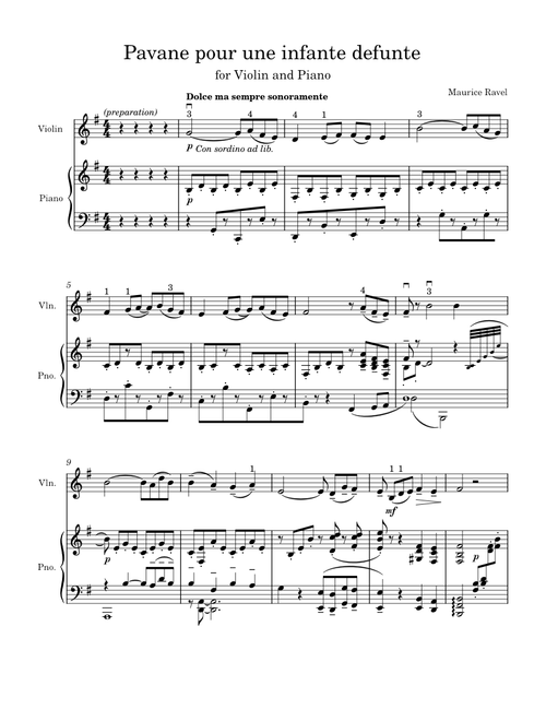Pavane pour une infante défunte – Maurice Ravel