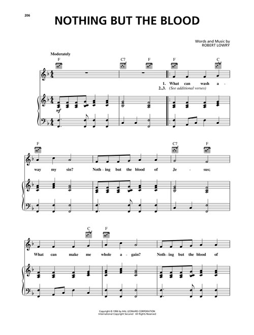 Nothing But The Blood - Robert Lowry (Piano-Vocal-Guitar)