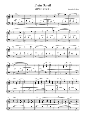 Plein Soleil (2600 Follower SP) - Nino Rota Sheet Music for Piano