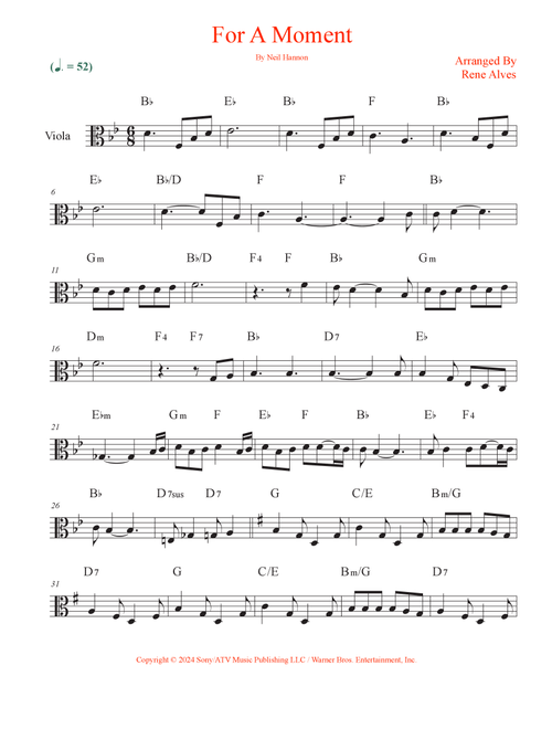 For A Moment (Arr. Rene Alves) - Neil Hannon (Viola Solo)