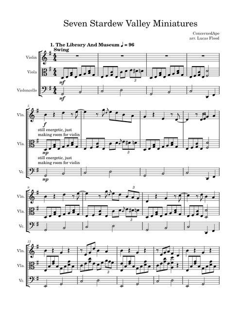 7 Stardew Valley Miniatures for String Trio