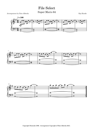 Super Mario 64 — Select File — easy piano — for complete beginners ...