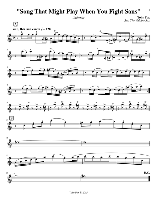 (Tenor Sax) Song That Might Play When You Fight Sans