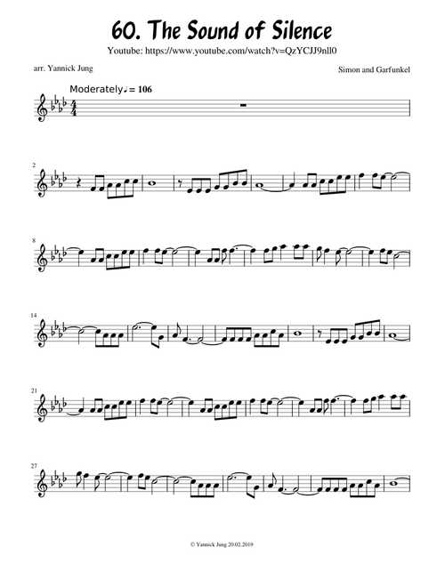 The Sound of Silence - Trumpet Solo with Play along Track - Simon and Garfunkel