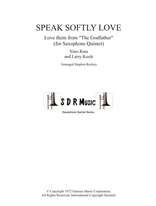 Speak Softly Love (Arr. Stephen Rockey) - Nino Rota (Woodwind Ensemble)