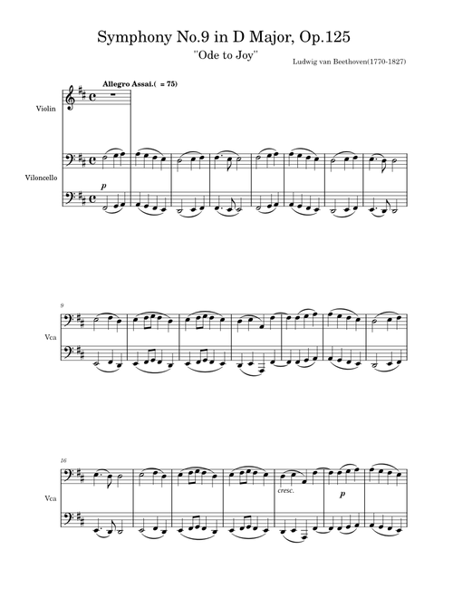 Ode To Joy – Ludwig van Beethoven Symphony No.9 in D Major, Op