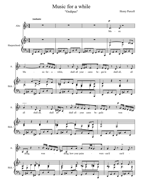 Music for a while - Henry Purcell - Arr: Javey Mylène