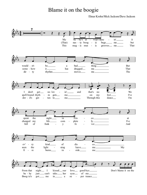 Blame it on the boogie - original