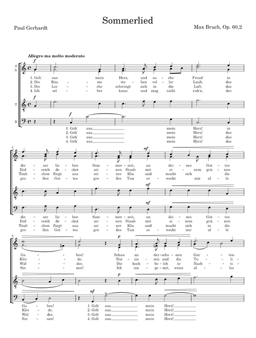 Sommerlied, Opus 60, Nr. 2 - Max Bruch
