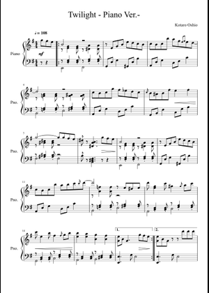 Twilight Sheet Music for Piano (Solo) Easy | MuseScore.com