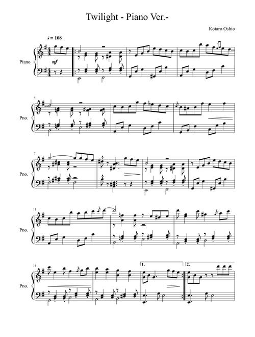 Twilight - Piano Arrangement