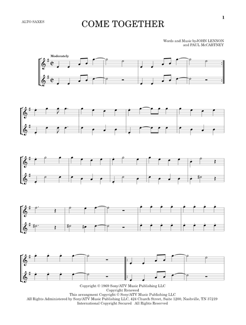 Come Together - The Beatles (Alto Saxophone Duet)