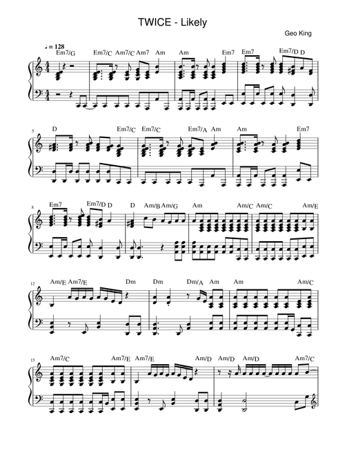 Likely (Arr. Gregory King) - Twice (Easy Piano)