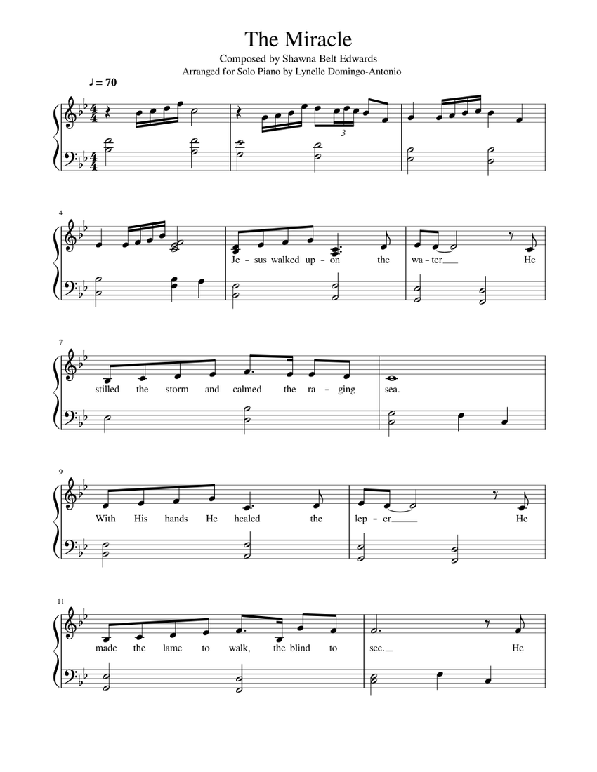 The Miracle Sheet music for Piano (Solo) | Musescore.com