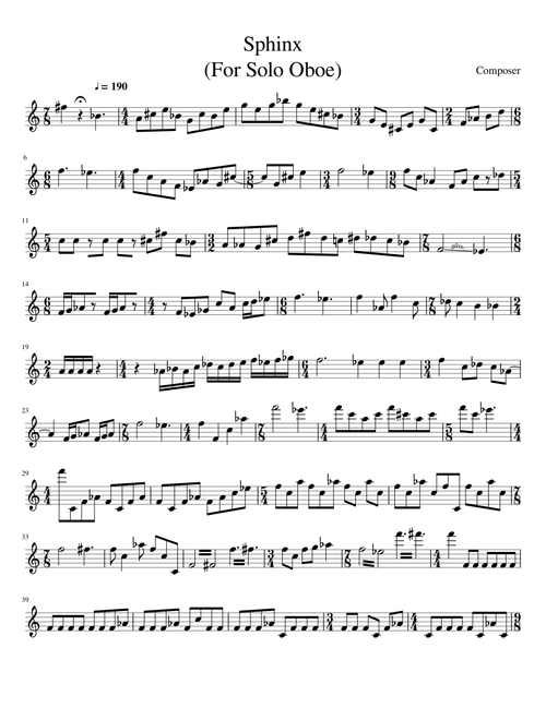 Sphinx (For Solo Oboe)