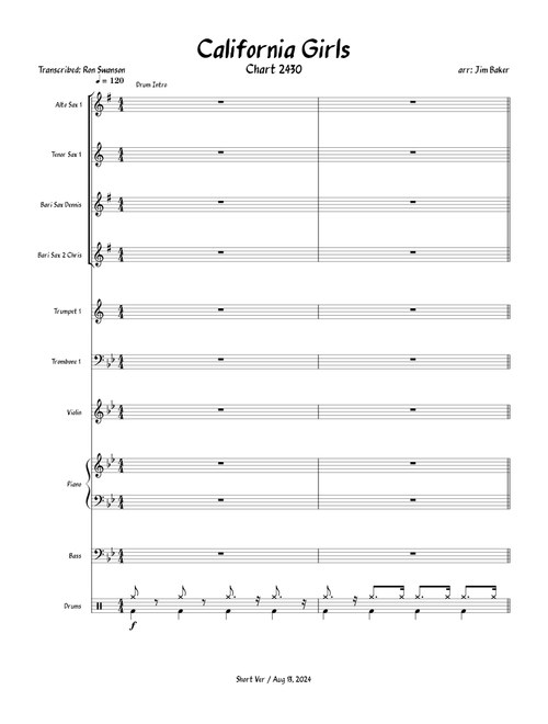 California Girls (The Beach Boys) - arr Jim Baker